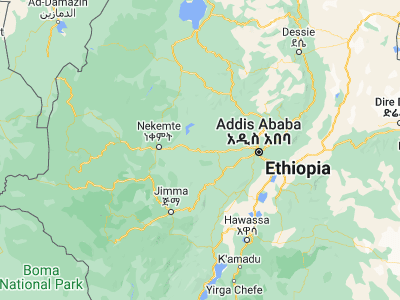 Map showing location of Gēdo (9.01667, 37.45)