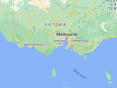 Map showing location of Geelong (-38.14711, 144.36069)