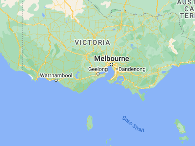 Map showing location of Geelong West (-38.13333, 144.35)
