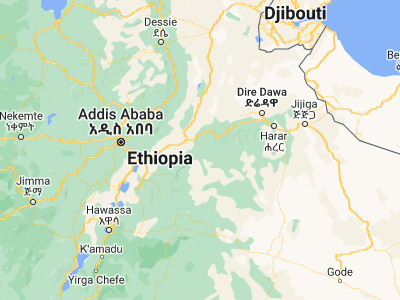 Map showing location of Gelemso (8.81667, 40.51667)