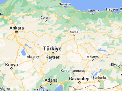 Map showing location of Gemerek (39.18342, 36.07189)