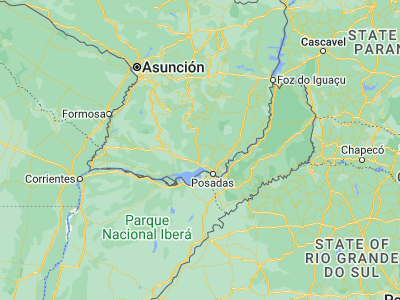 Map showing location of General Artigas (-26.93333, -56.21667)