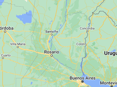 Map showing location of General Ramírez (-32.17601, -60.20079)