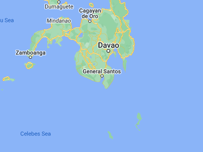 Map showing location of General Santos (6.11278, 125.17167)