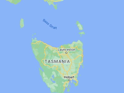 Map showing location of George Town (-41.10559, 146.82606)