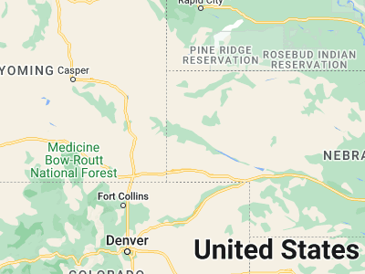 Map showing location of Gering (41.8258, -103.6605)