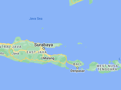 Map showing location of Gersikputih Tengah (-7.0353, 113.9564)