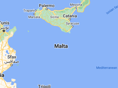Map showing location of Għajnsielem (36.02639, 14.285)