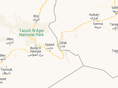 Map showing location of Ghāt (24.96472, 10.17278)
