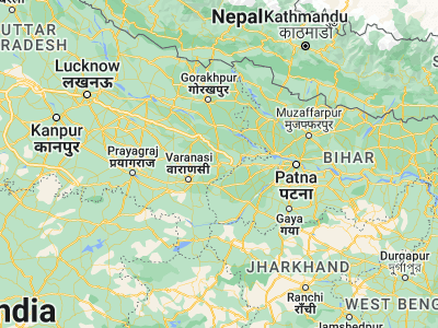 Map showing location of Ghāzīpur (25.58052, 83.58058)