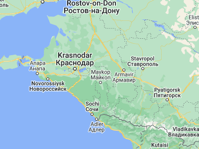 Map showing location of Giaginskaya (44.86208, 40.07195)