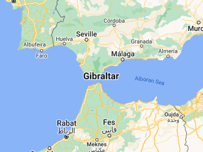 Map showing location of Gibraltar (36.14474, -5.35257)