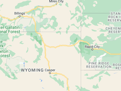Map showing location of Gillette (44.29109, -105.50222)