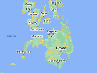 Map showing location of Gimampang (8.47139, 124.29667)