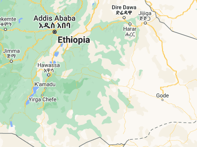 Map showing location of Gīnīr (7.13333, 40.7)