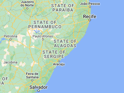 Map showing location of Girau do Ponciano (-9.88417, -36.82889)