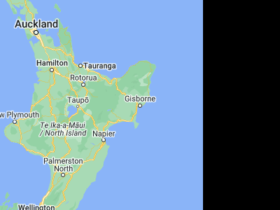 Map showing location of Gisborne (-38.65333, 178.00417)