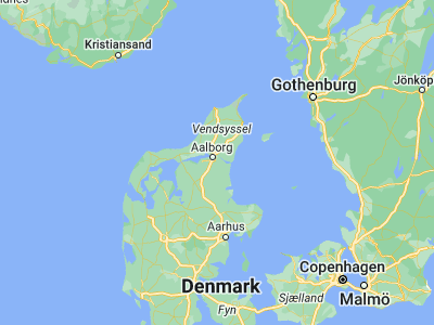 Map showing location of Gistrup (56.9943, 9.99085)