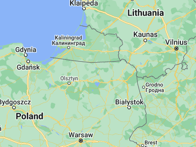 Map showing location of Giżycko (54.03811, 21.76441)