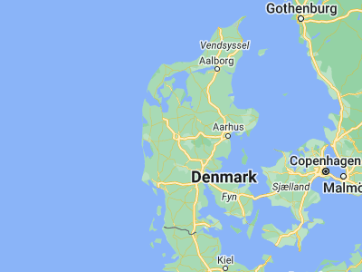 Map showing location of Gjellerup Kirkeby (56.14341, 9.04988)