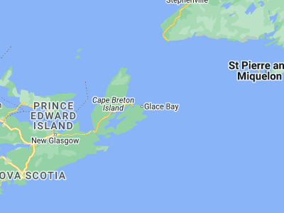 Map showing location of Glace Bay (46.19695, -59.95698)