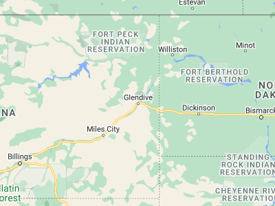 Map showing location of Glendive (47.10529, -104.71246)