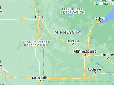 Map showing location of Glenwood (45.65024, -95.38976)