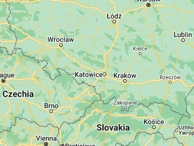 Map showing location of Gliwice (50.29761, 18.67658)