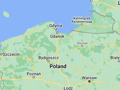 Map showing location of Gniew (53.83602, 18.8231)