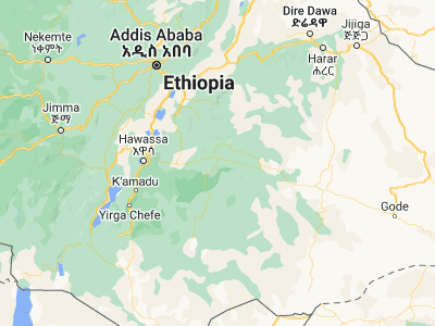 Map showing location of Goba (7.01667, 39.98333)