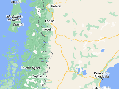 Map showing location of Gobernador Costa (-44.04992, -70.59798)