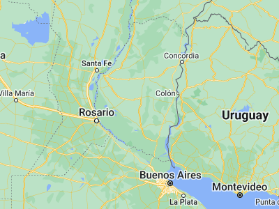 Map showing location of Gobernador Mansilla (-32.54453, -59.3548)