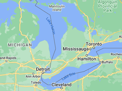 Map showing location of Goderich (43.75008, -81.71648)