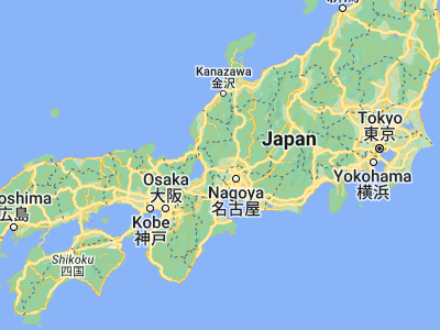 Map showing location of Gōdo (35.41667, 136.6)
