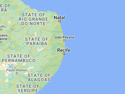 Map showing location of Goiana (-7.56056, -35.0025)