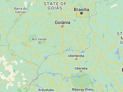Map showing location of Goiatuba (-18.0125, -49.35472)