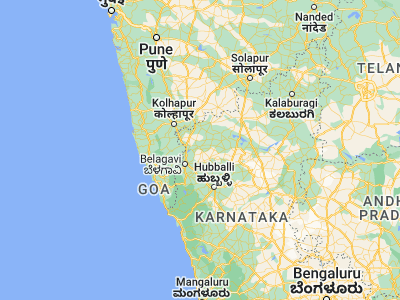 Map showing location of Gokak (16.16901, 74.82393)