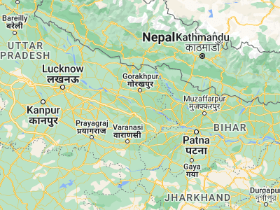 Map showing location of Gola Bāzār (26.34374, 83.35316)