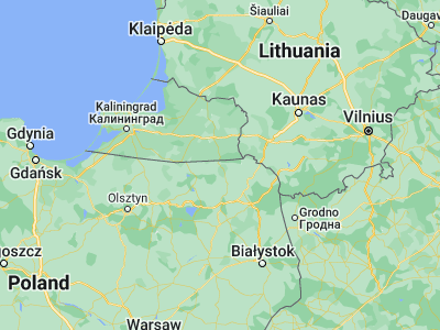 Map showing location of Gołdap (54.30631, 22.30362)