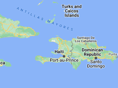 Map showing location of Gonaïves (19.45, -72.68333)