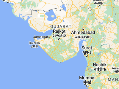 Map showing location of Gondal (21.96667, 70.8)