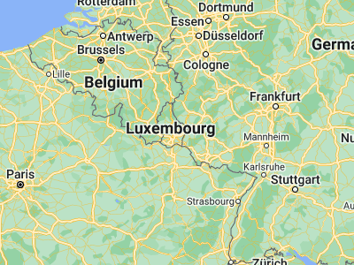 Map showing location of Gonderange (49.68889, 6.24833)