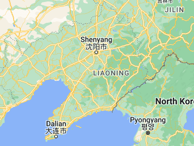 Map showing location of Gongchangling (41.11667, 123.45)