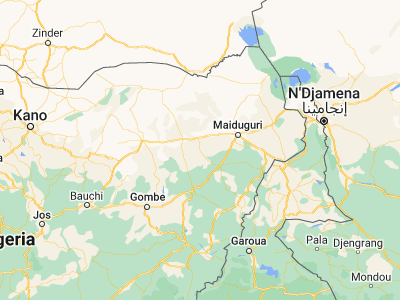 Map showing location of Goniri (11.48333, 12.31444)