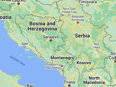 Map showing location of Goražde (43.66795, 18.97564)
