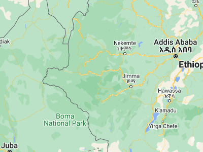 Map showing location of Gorē (8.15, 35.53333)