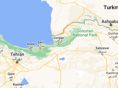 Map showing location of Gorgān (36.84165, 54.44361)