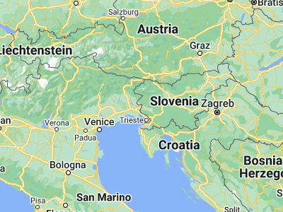 Map showing location of Gorizia (45.94088, 13.62167)