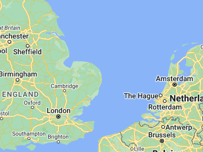 Map showing location of Gorleston-on-Sea (52.57301, 1.73069)