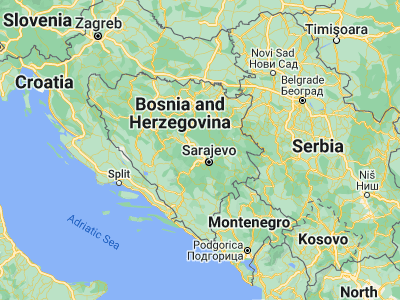 Map showing location of Gornja Breza (44.03758, 18.24564)
